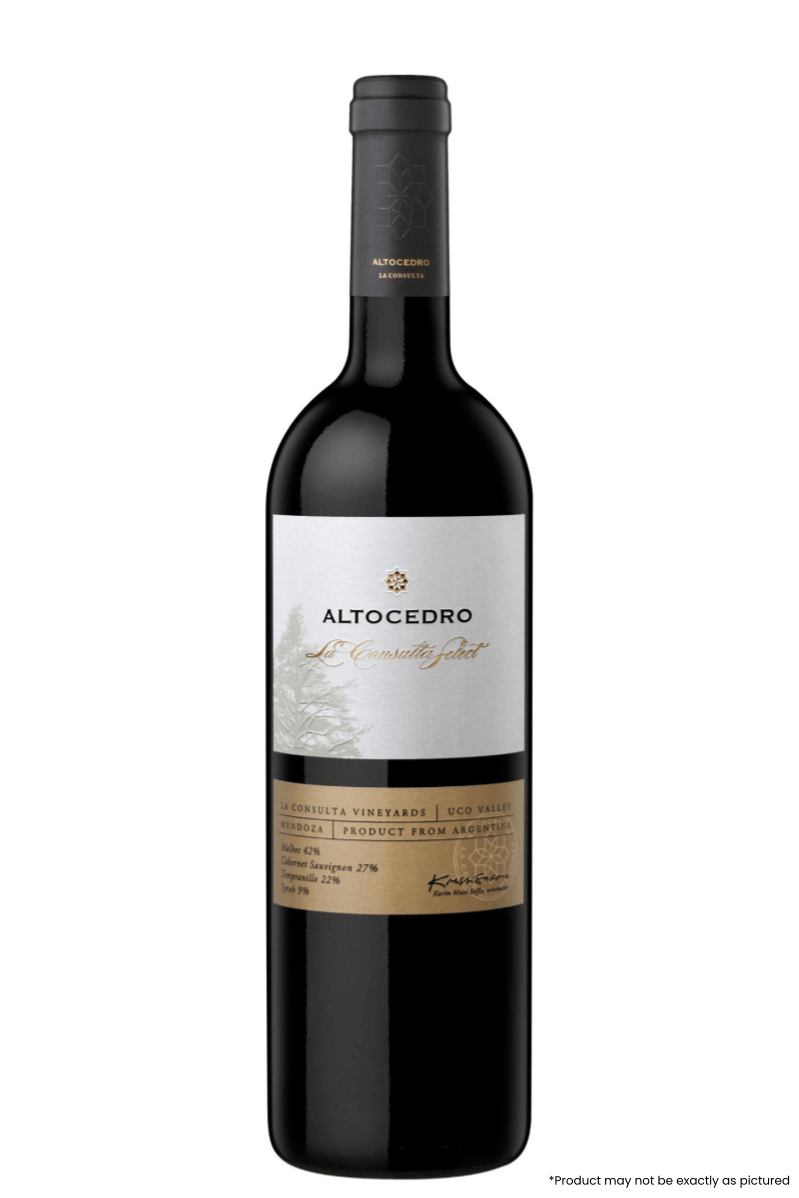 Type: Red Blend
Varietal: Red Blend
Region: La Consulta
Country: Argentina
Size: 750ml
ABV: 14.3%
Notes: The 2018 La Consulta Select is a co-fermentation of 37% Malbec, 21% Cabernet Sauvignon, 16% Cabernet Franc, 11% Merlot, 10% Tempranillo and 5% S