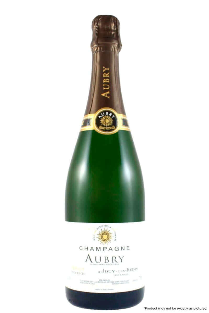 Bottle of Aubry Champagne Brut 750ml from France, featuring a sparkling wine made with a traditional Champagne blend.