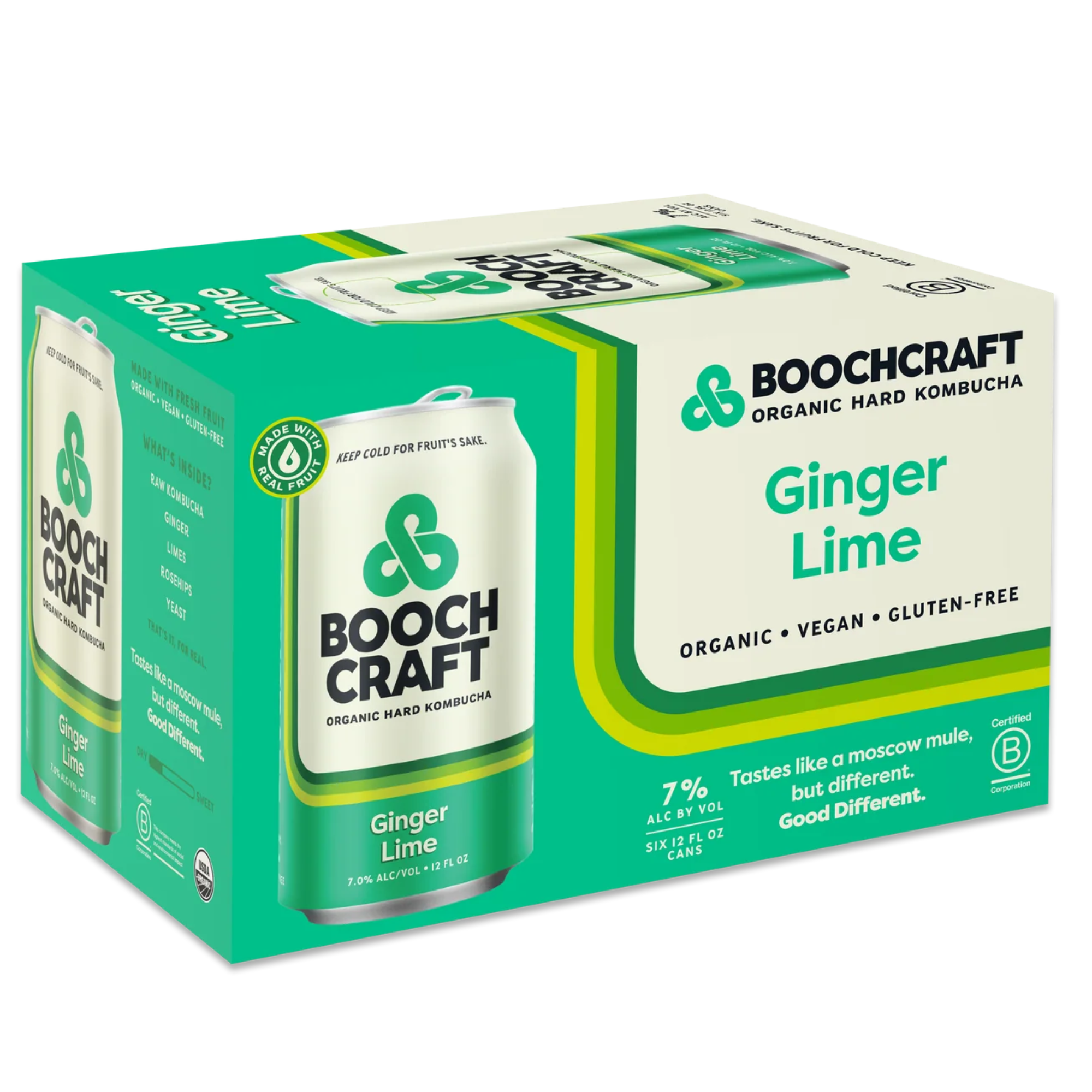 Boochcraft Ginger Lime 6 Pack | 12oz Cans