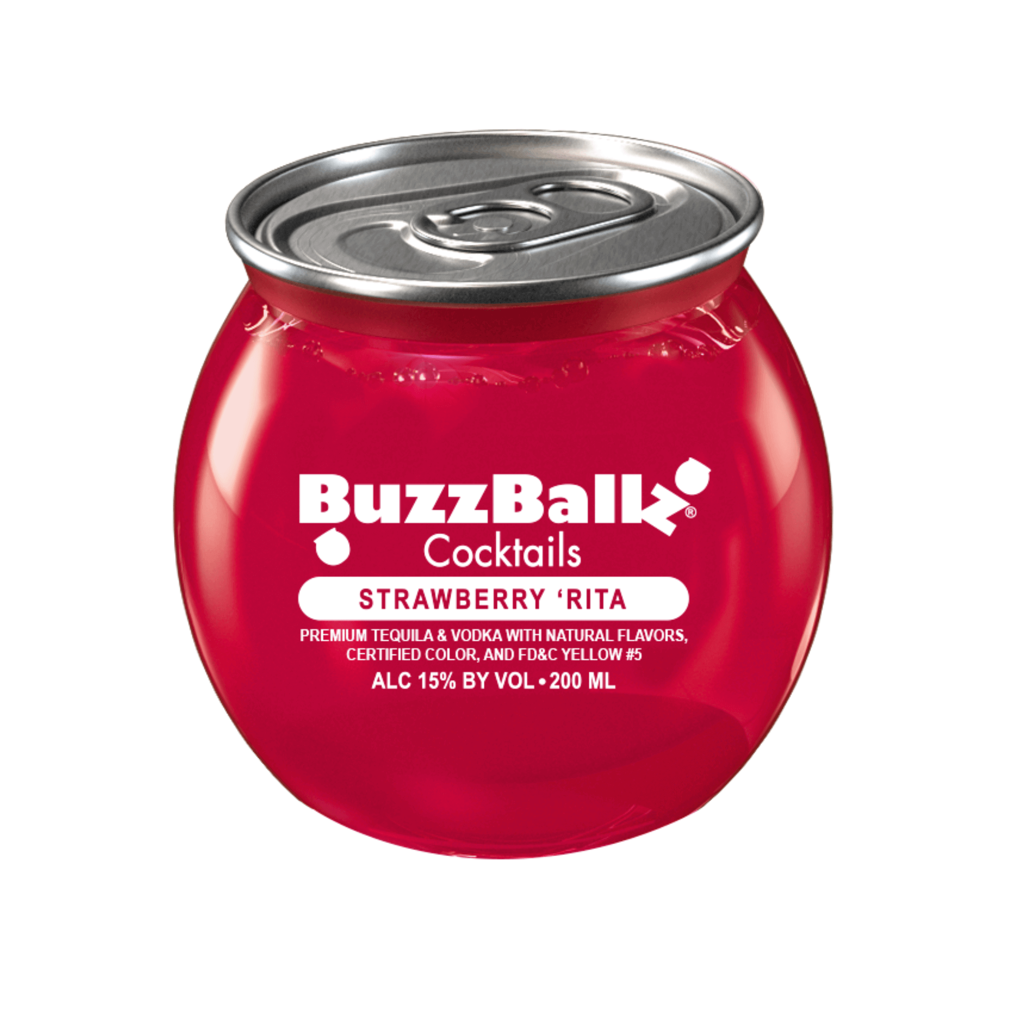 BuzzBallz Cocktails Strawberry Rita 200ml, a delicious pre-made cocktail with juicy strawberry flavor and high-quality ingredients.