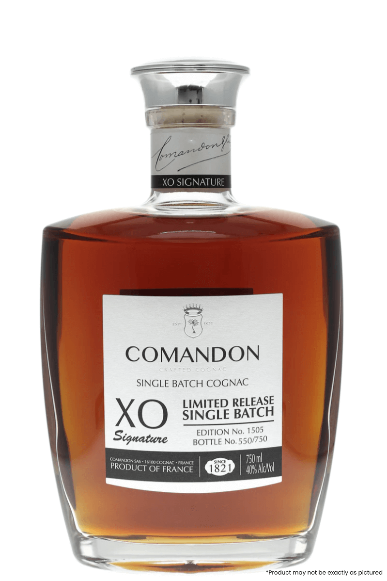 Type: Cognac
Country: France
Size: 750ml
ABV: 40%
Notes: “COMANDON Cognac XO Signature symbolizes our vision of what represents an outstanding young XO. Many customers mistakenly believe that XO cognacs should necessary be extremely old to be good when