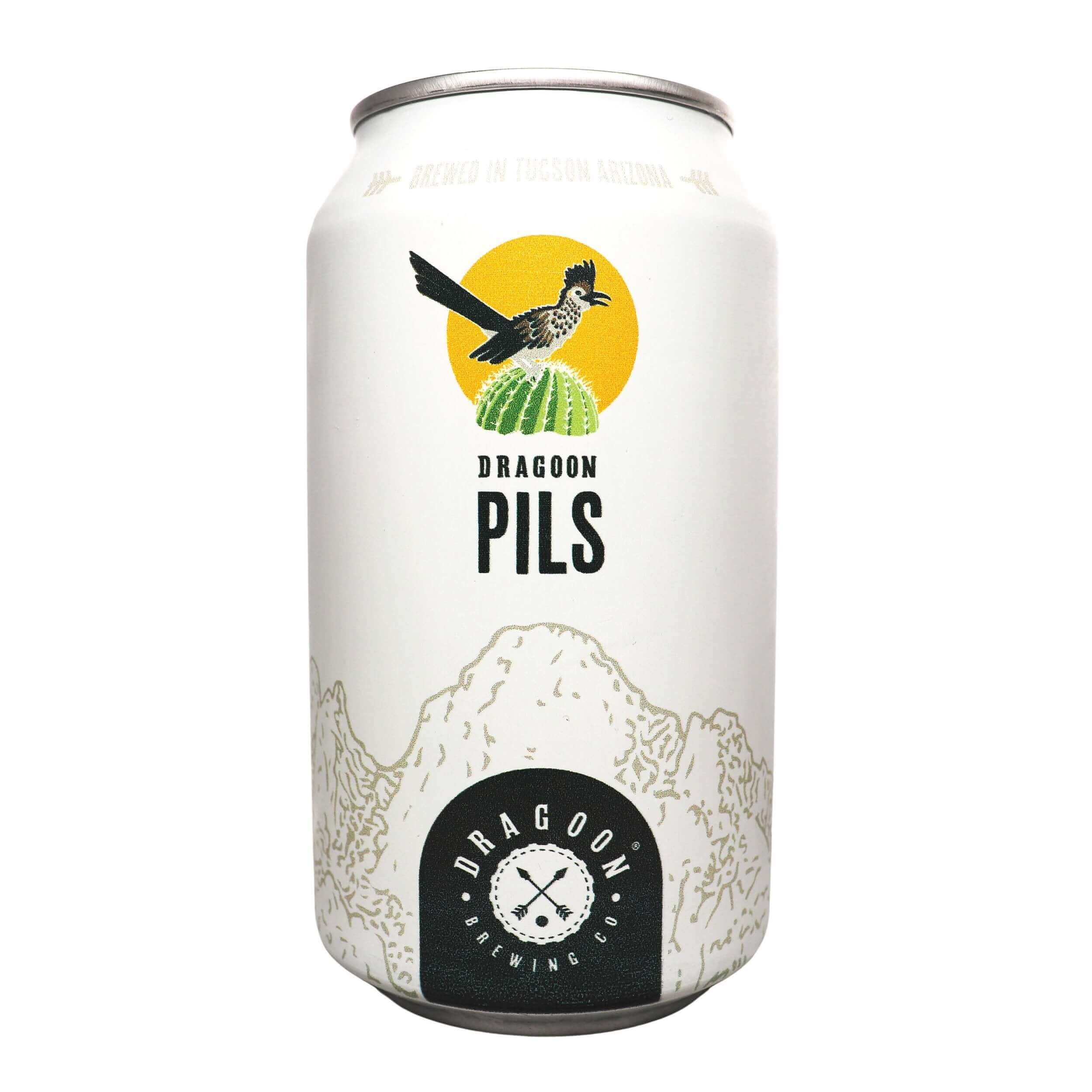Dragoon Pils 12oz can by Dragoon Brewing Company, German-style pilsner from Tucson, Arizona with crisp malt and balanced hop flavors.