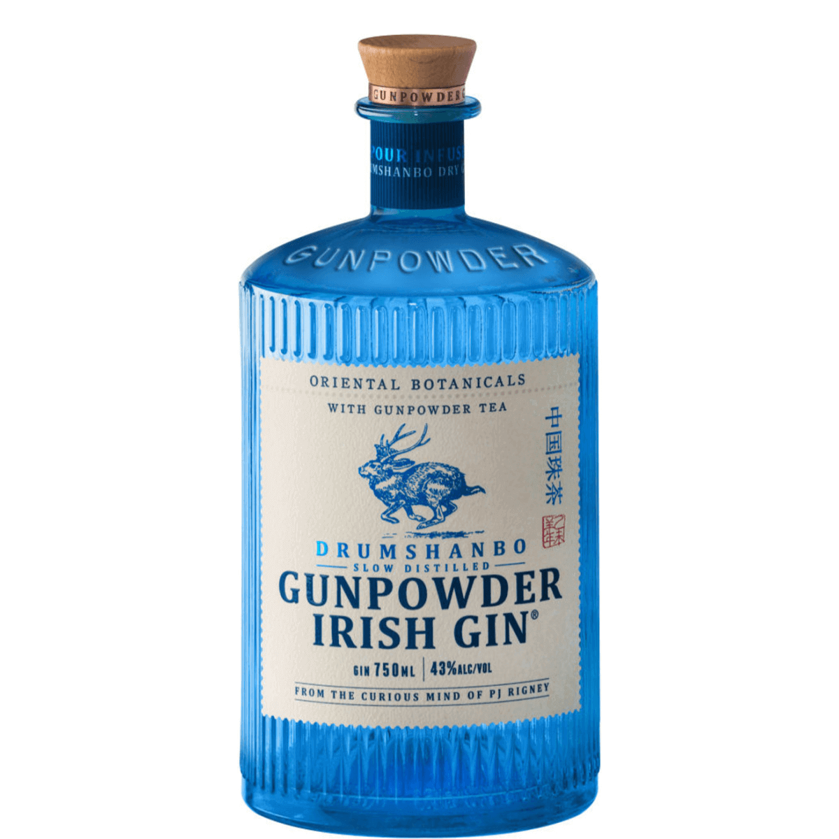 Drumshanbo Gunpowder Irish Gin 750ml bottle with oriental botanicals, crafted in Ireland&