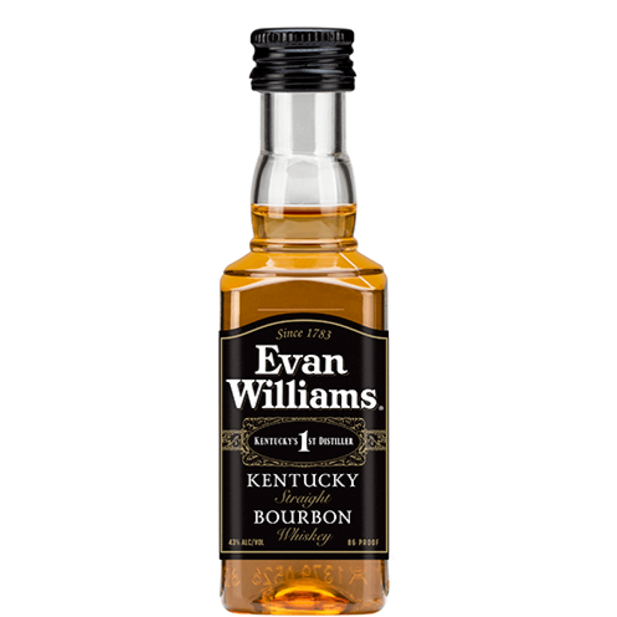 Evan Williams Black Bourbon 50ml bottle, Kentucky Straight Bourbon, 43% ABV from Heaven Hill Distillery