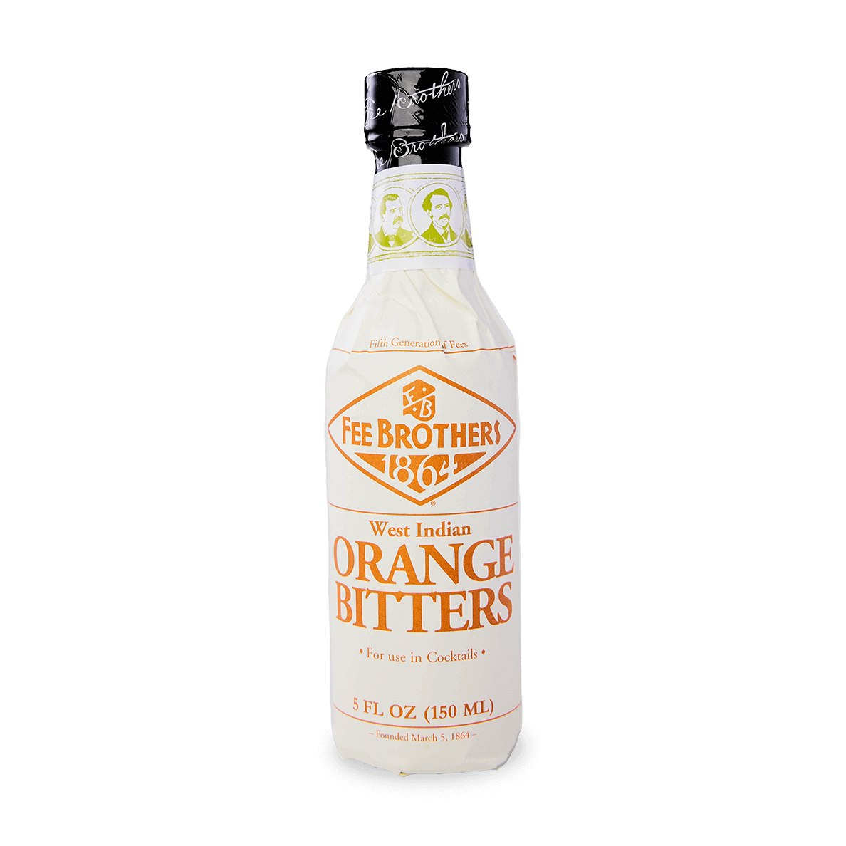 Bottle of Fee Brothers West Indian Orange Bitters 5oz, renowned cocktail enhancer from Rochester, NY