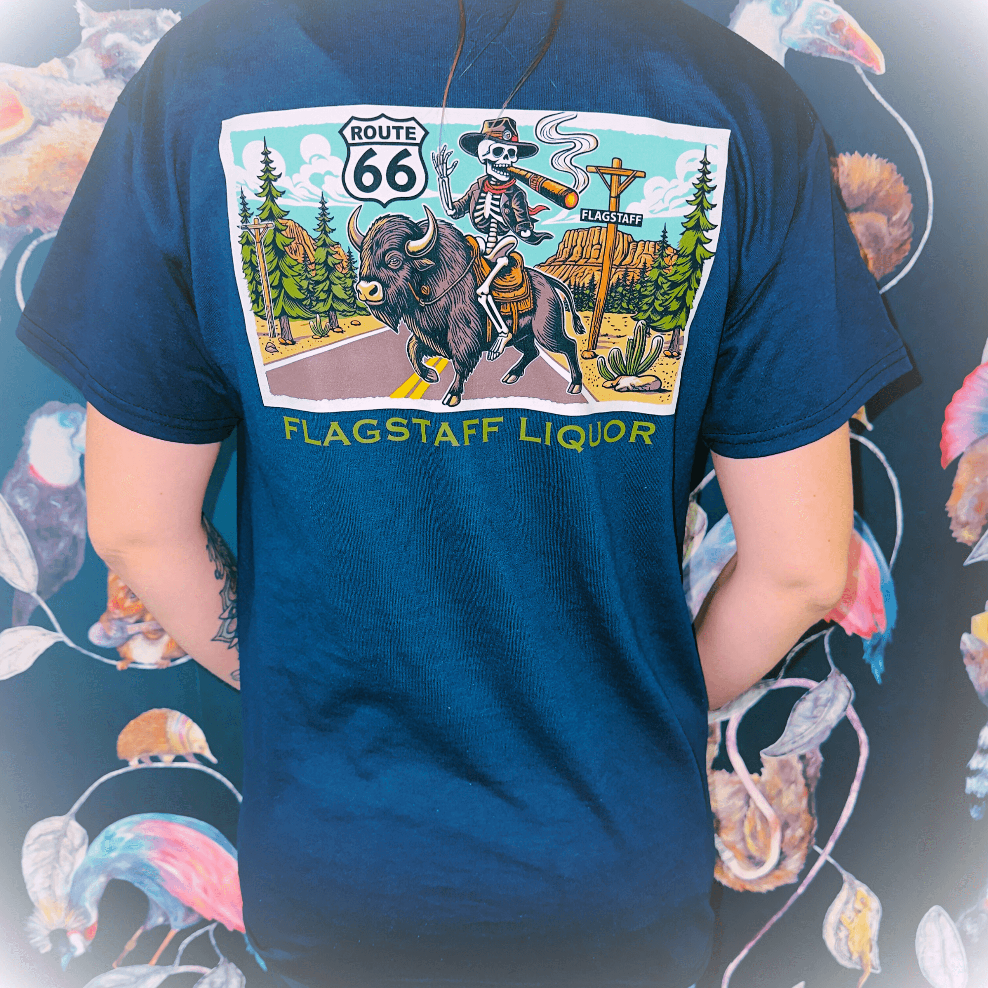 Flagstaff Liquor Buffalo Skeleton T-Shirt