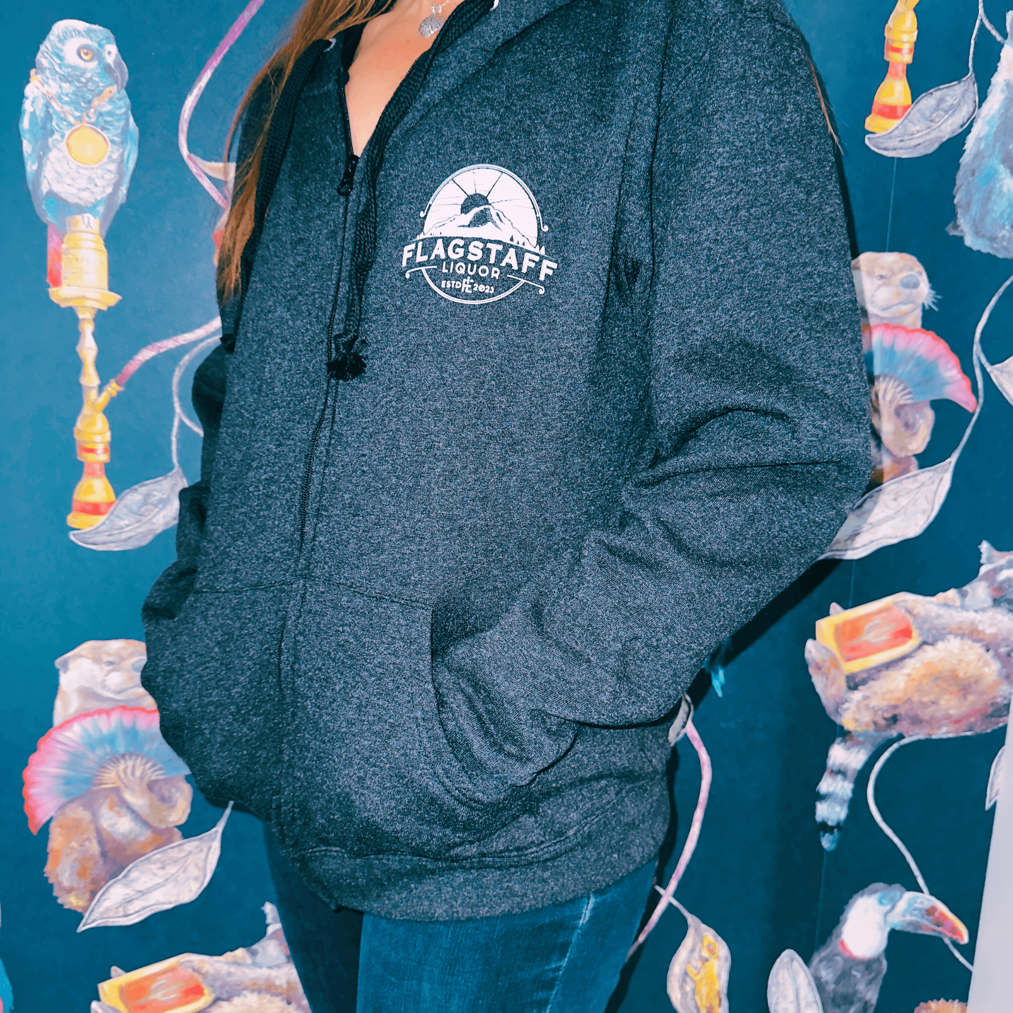 Flagstaff Liquor Mountain Logo Full Zip Hoodie