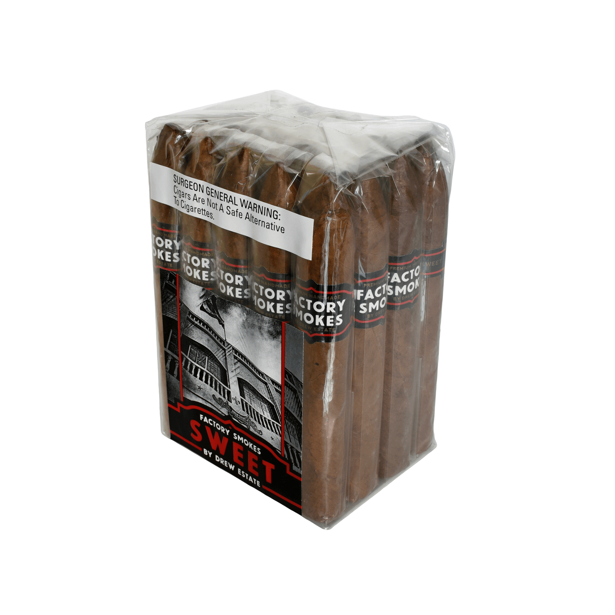 Factory Smokes Sweet Belicoso 20ct Bundle from Nicaragua with Habano wrapper, naturally sweet flavor, mild to medium strength.