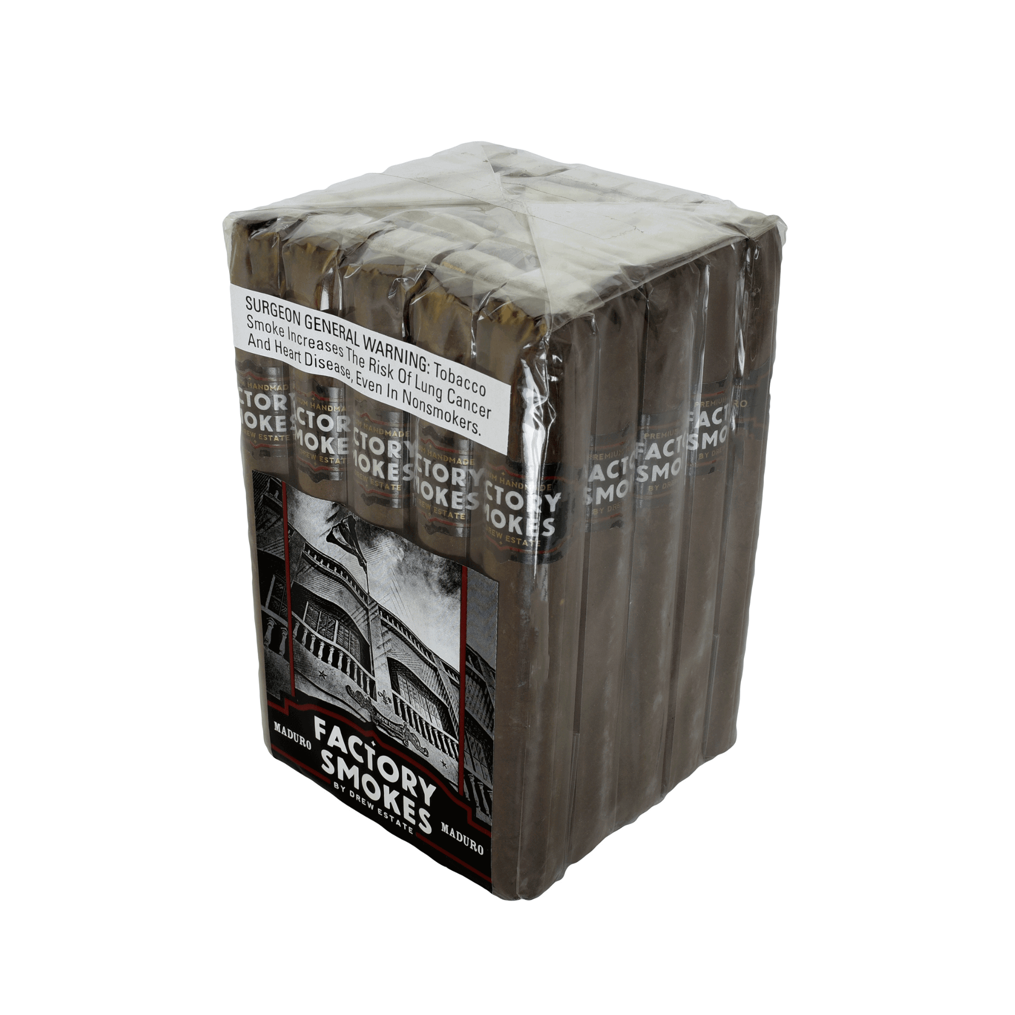 Bundle of Factory Smokes Maduro Toro cigars, Nicaraguan origin, 6x52 size, wrapped in dark Maduro, featuring bold cocoa and espresso notes.