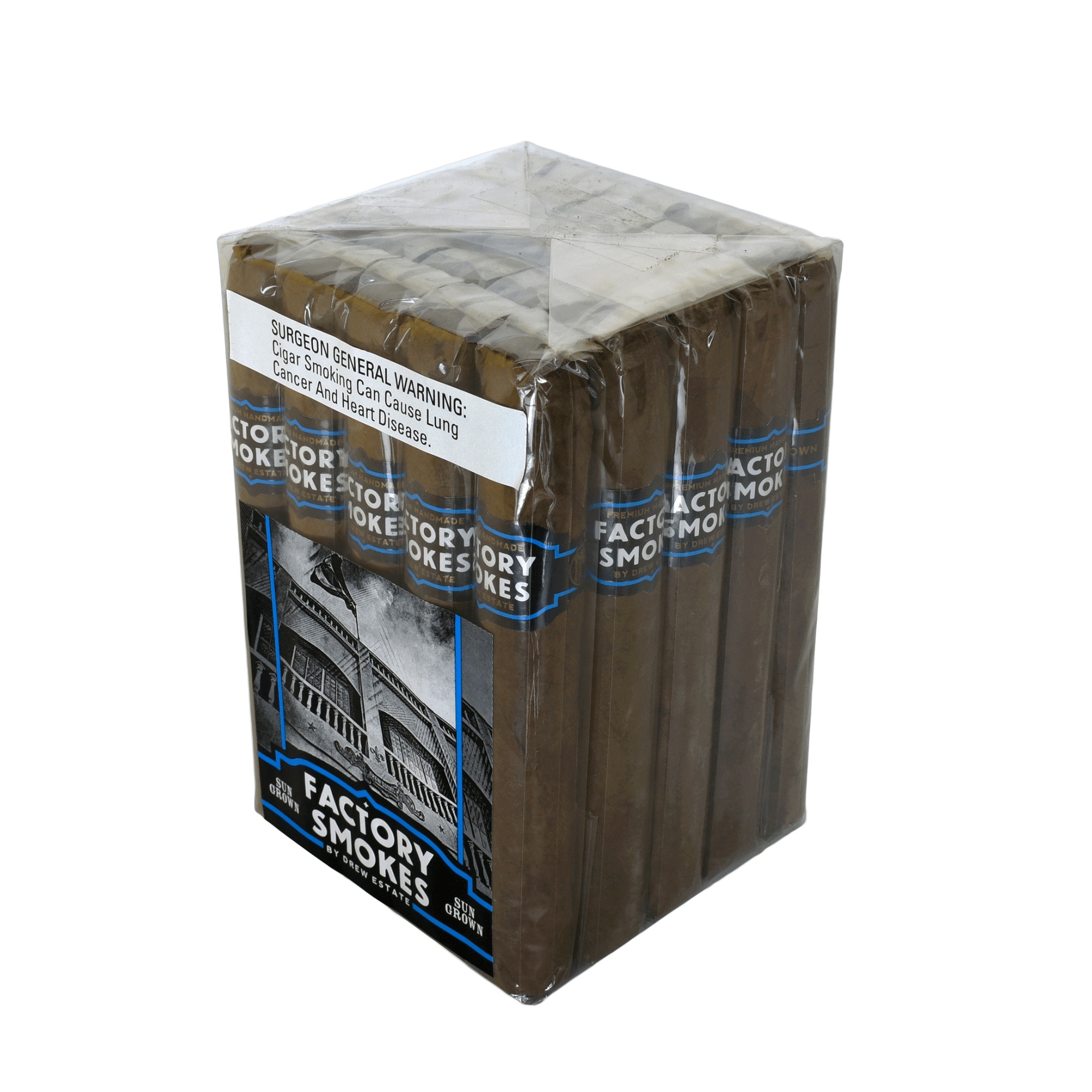 Pack of Factory Smokes Sun Grown Toro cigars from Nicaragua, featuring a sun grown wrapper and medium strength flavor profile.