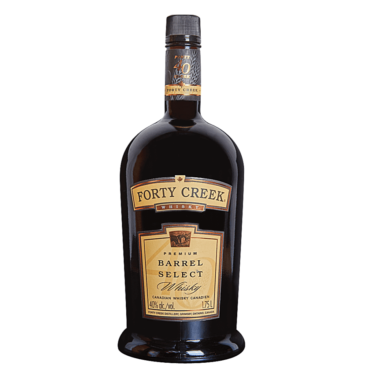 Forty Creek Barrel Select Whisky 1.75L, Canadian blend aged in sherry casks, crafted at Forty Creek Distillery, Ontario, Canada.