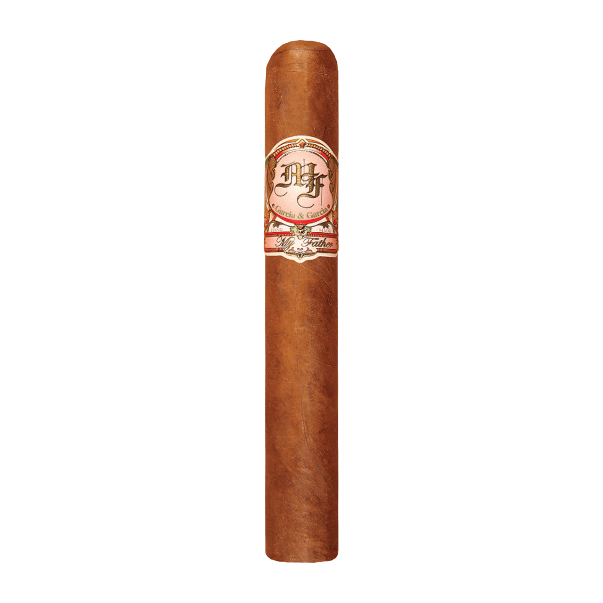 My Father No. 6 Box Pressed Toro Gordo cigar with Habano Rosado Oscuro wrapper, medium to full strength, rich cocoa notes.