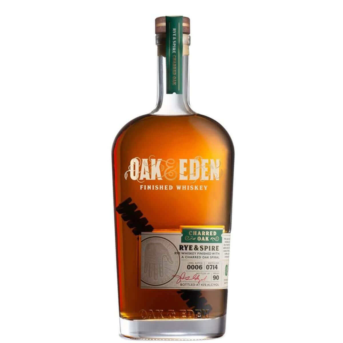 Oak and Eden Rye and Spire Whiskey 750ml Bottle from Kentucky, American Rye Whiskey