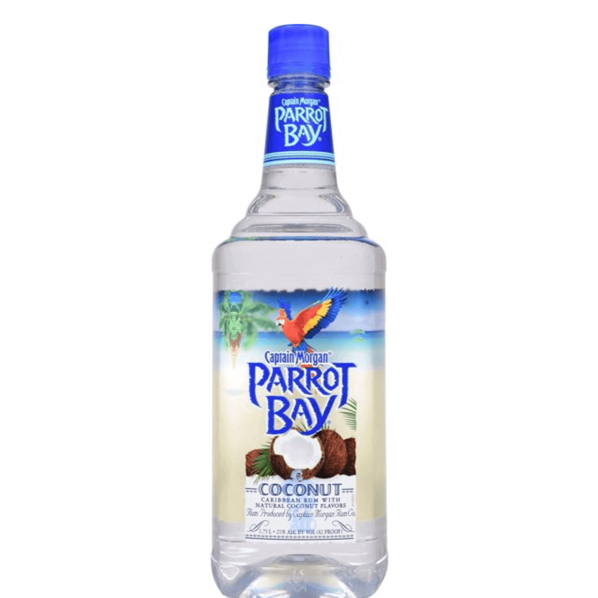 Parrot Bay Coconut Rum 1.75L bottle with tropical label