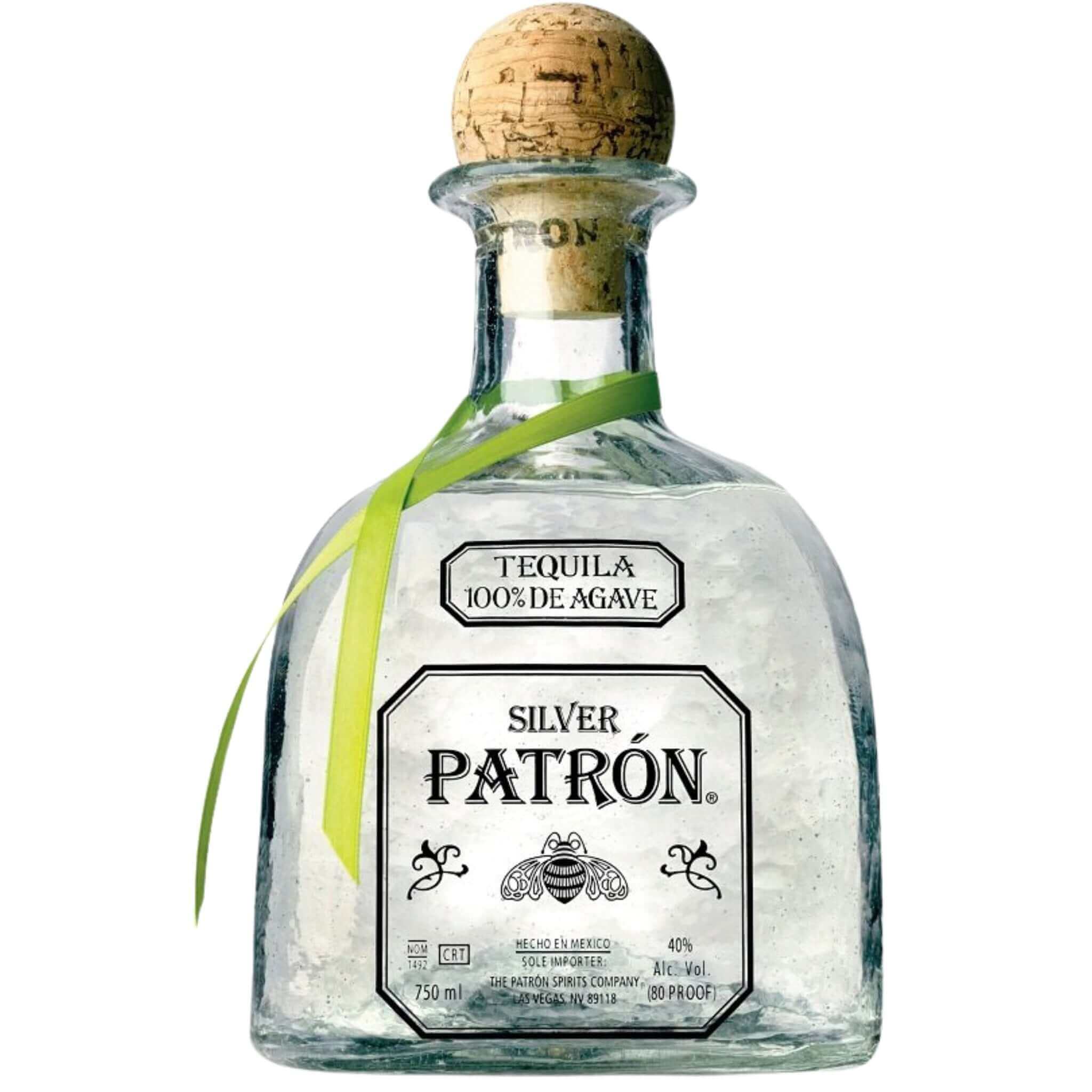 Patrón Silver 50ml bottle of 100% Blue Weber agave blanco tequila from Hacienda Patrón, Jalisco. Smooth, premium tequila.