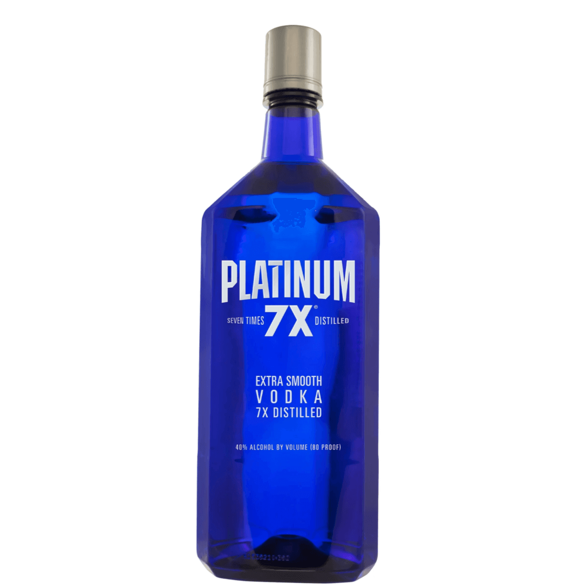 Platinum 7X Vodka 1.75L bottle - 7 times distilled, ultra-smooth taste, crafted from American grain, 80 proof.