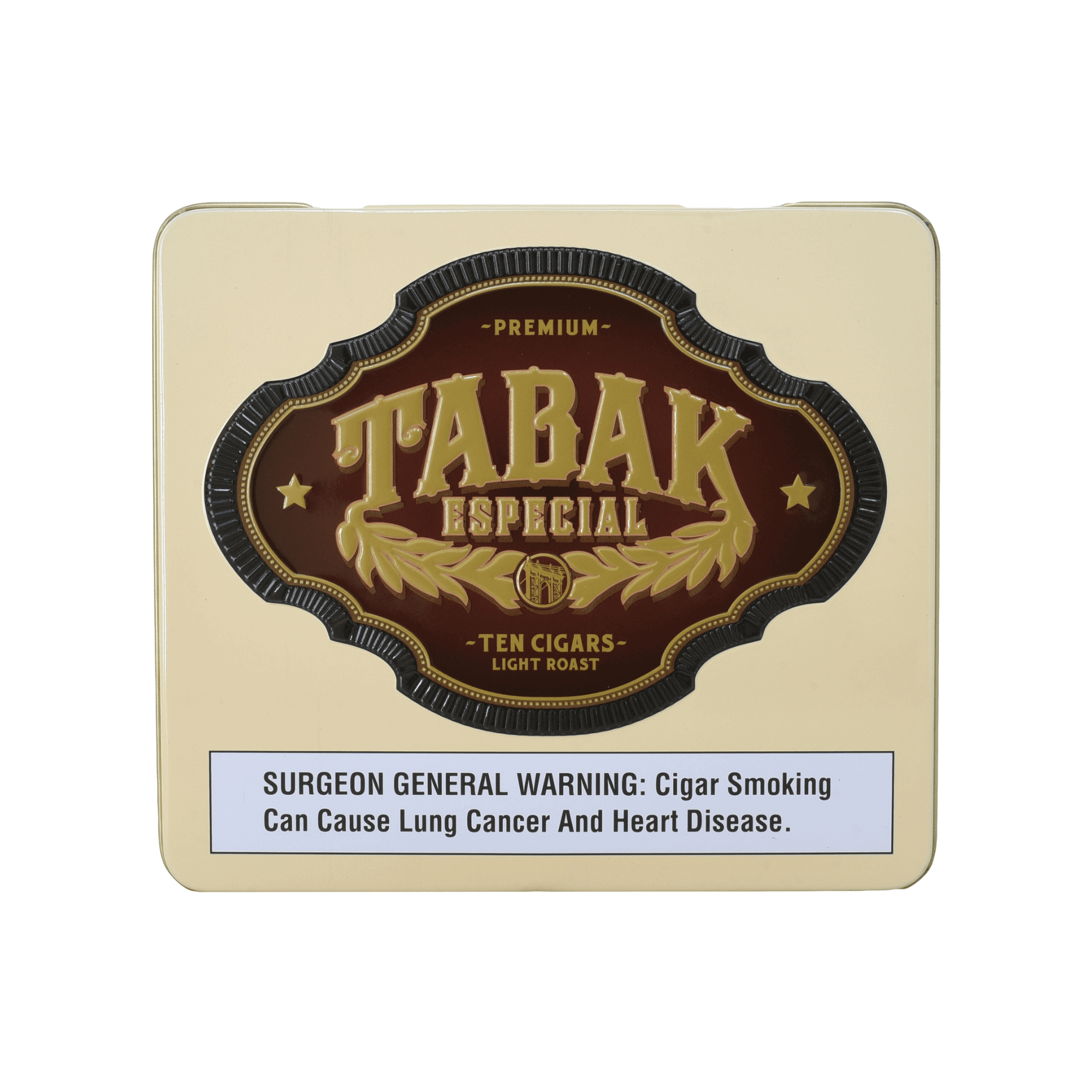 Front view of Tabak Especial Dulce Cafecita 10-count tin, showcasing premium Nicaraguan cigars with coffee-infused flavors.