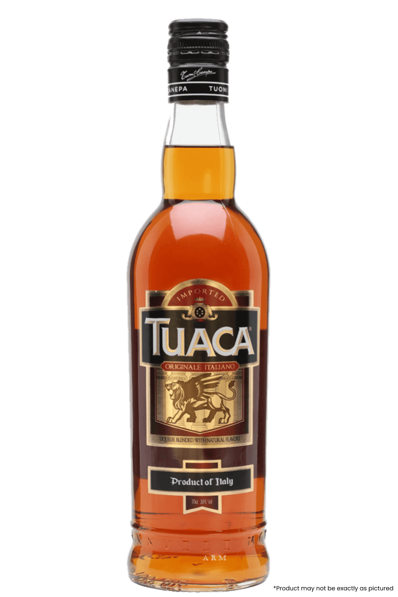 Tuaca 750ml bottle, Italian brandy with Mediterranean citrus and vanilla spice, product of Italy, 35% ABV.