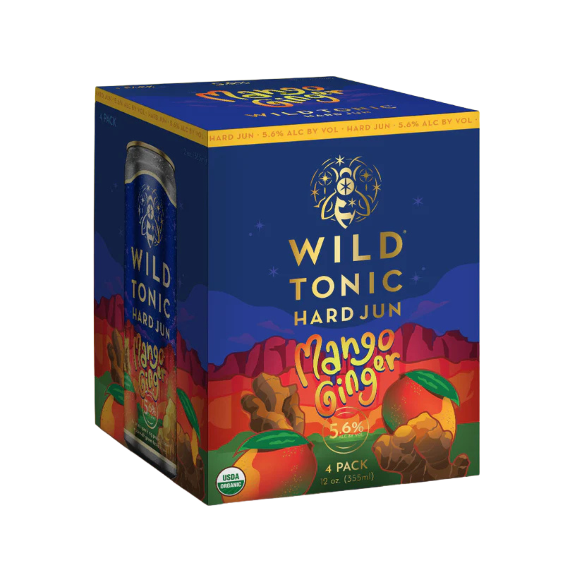 Wild Tonic Mango Ginger 4 Pack | 12oz Cans