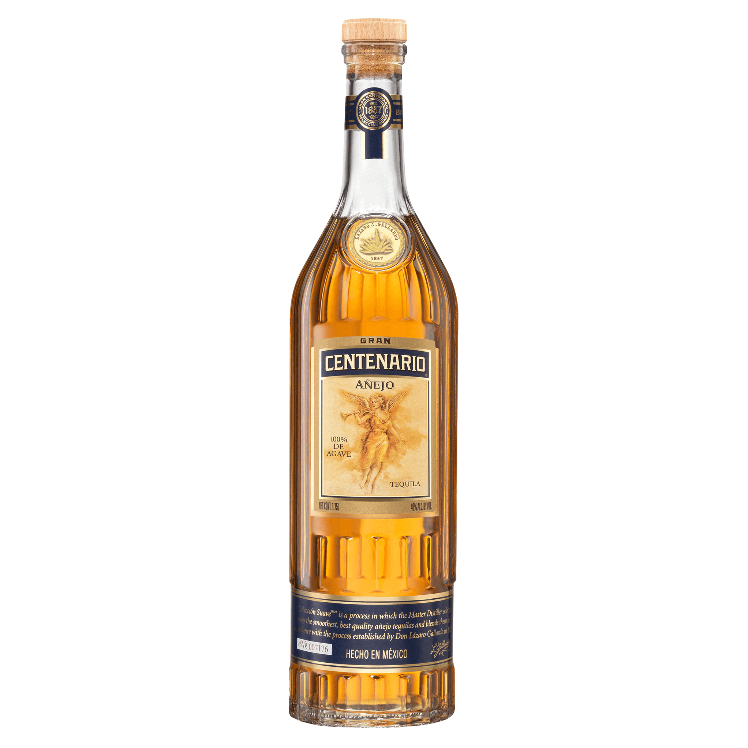 Gran Centenario Añejo Tequila 1.75L bottle, aged 16 months, crafted in Tequila, Jalisco, Mexico.