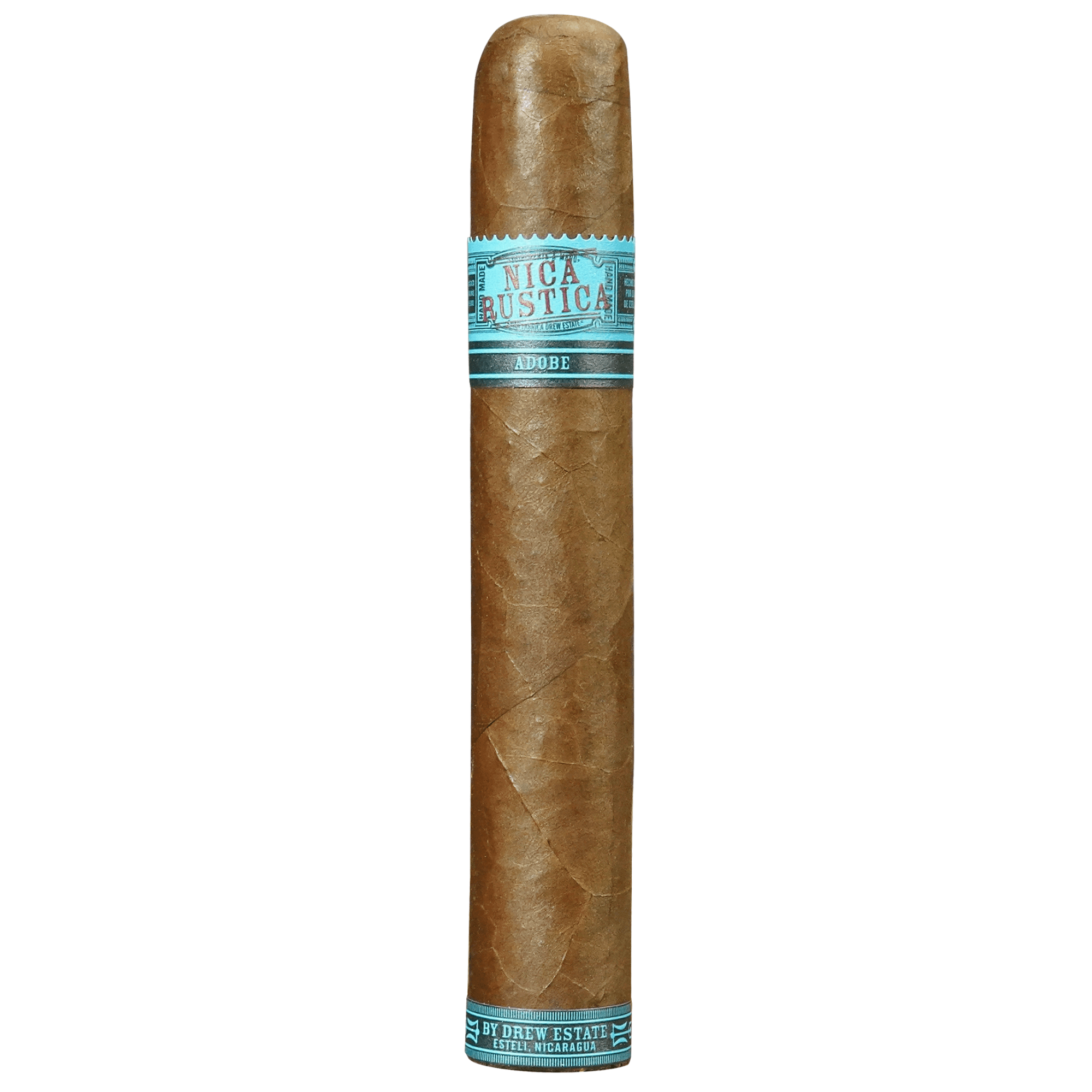 Nica Rustica Adobe Gordo cigar by Drew Estate, Ecuadorian Habano wrapper, medium to full strength, bold and earthy flavors.