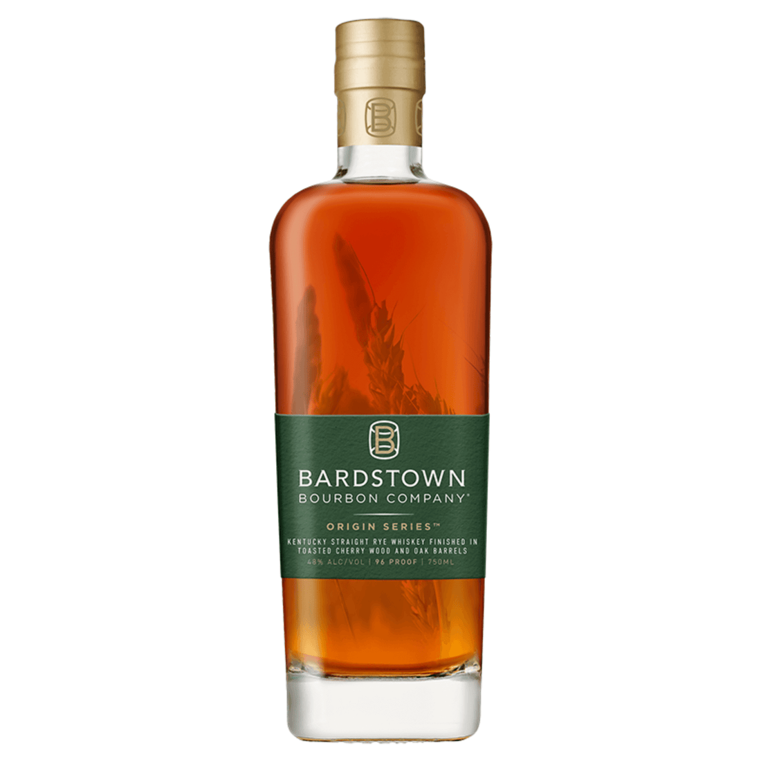 Bardstown Origin Rye 750ml - Kentucky Straight Rye Whiskey, 48% ABV, aged in toasted oak and cherry wood barrels. Crafted in Bardstown, KY.