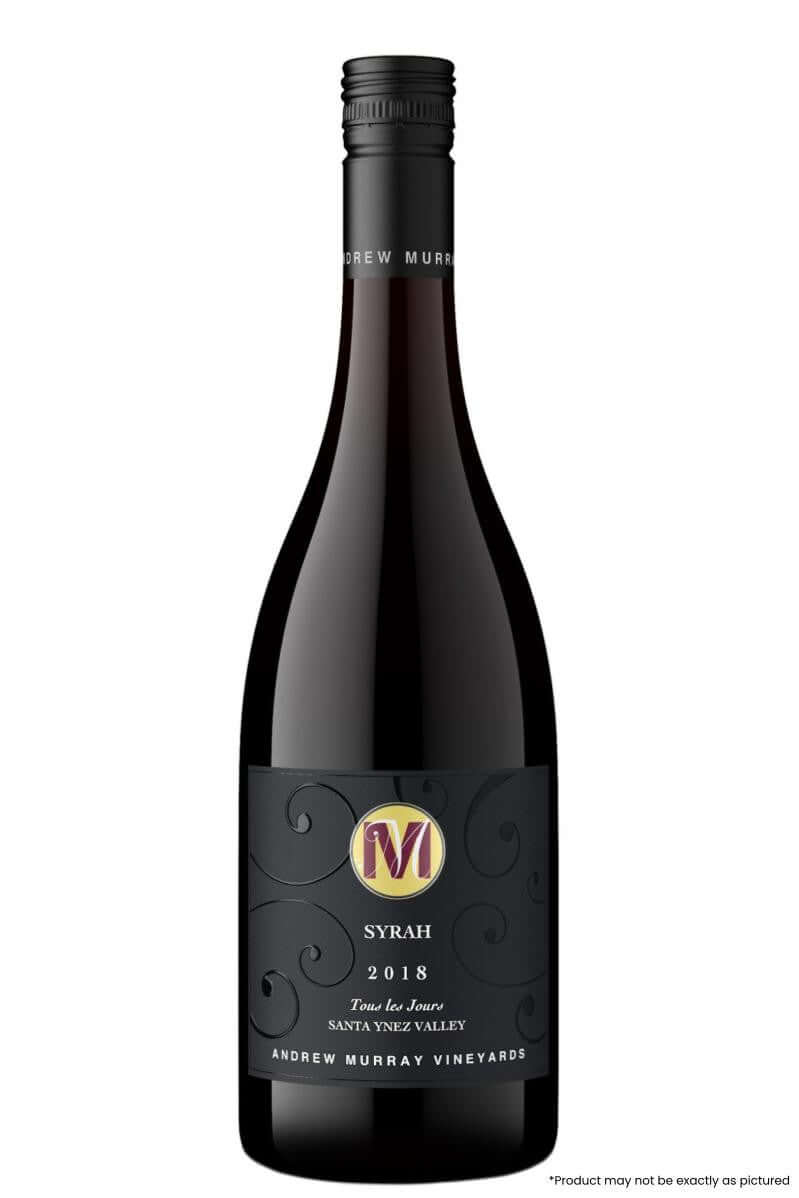 Andrew Murray Tous les Jours Syrah 2018 750ml red wine bottle from Central Coast USA, bold full-bodied Syrah.