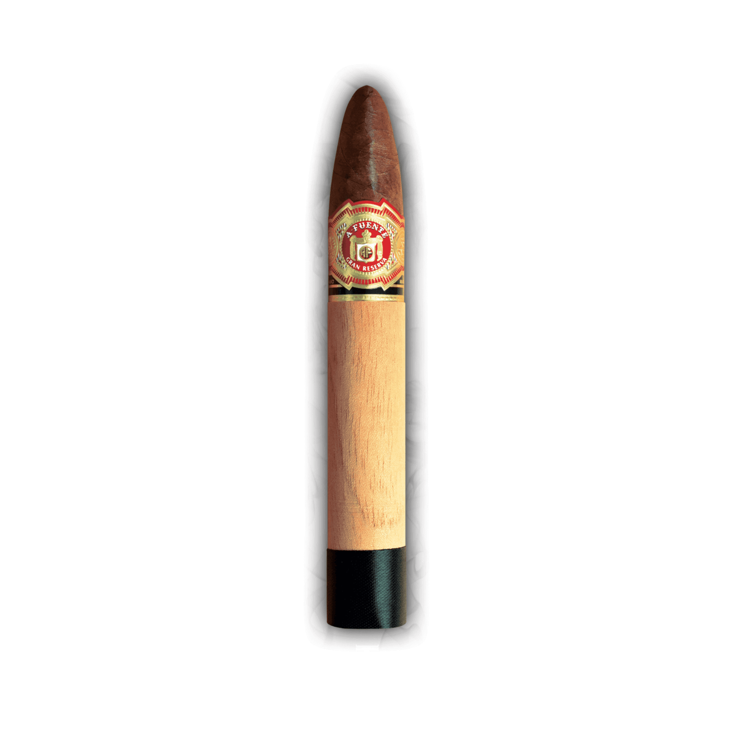 Arturo Fuente Chateau Fuente King B Sun Grown cigar with Ecuadorian Rosado wrapper, medium to full strength, torpedo shape.