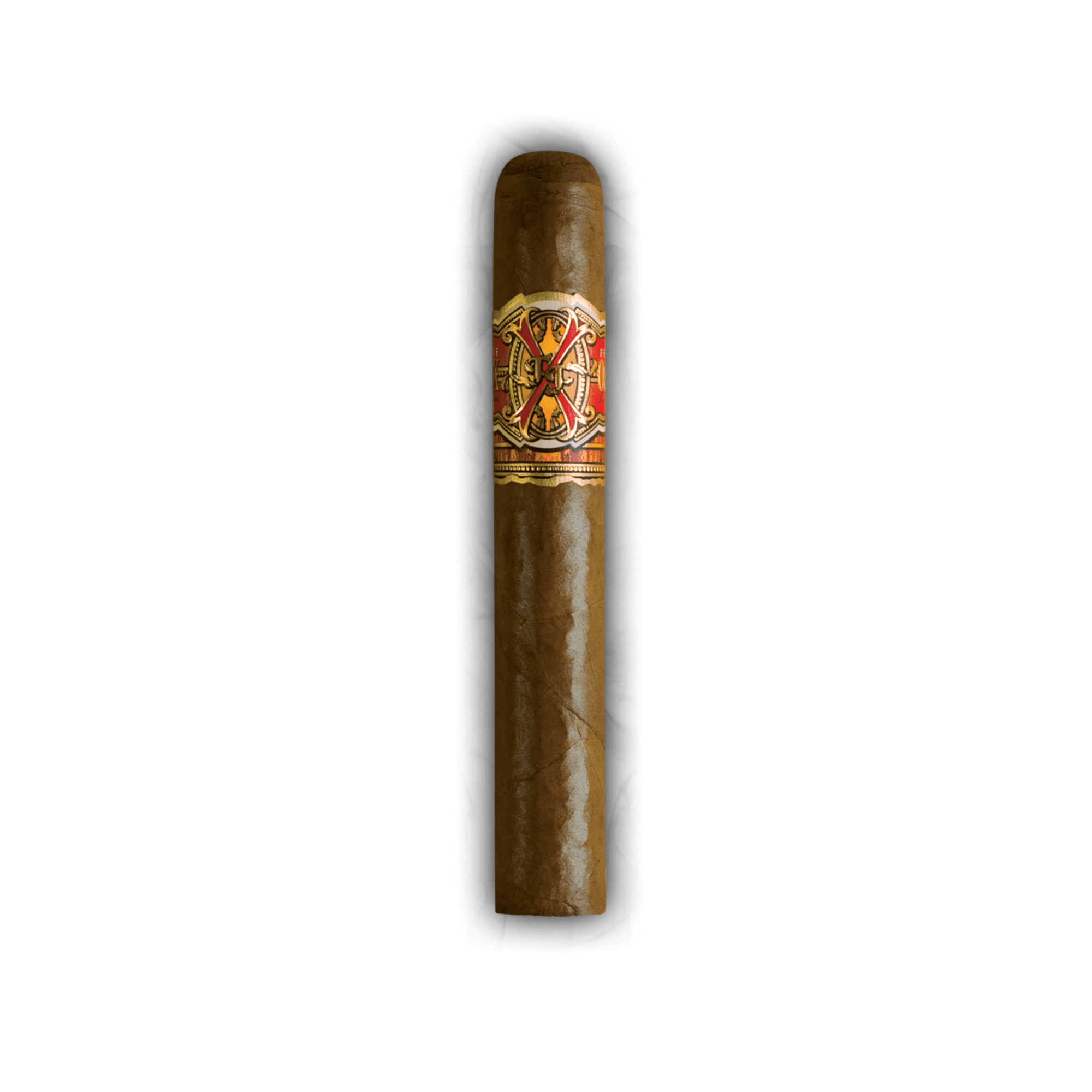 Arturo Fuente OpusX Robusto cigar with Dominican Rosado wrapper, featuring bold flavors of cedar, leather, and dark chocolate.