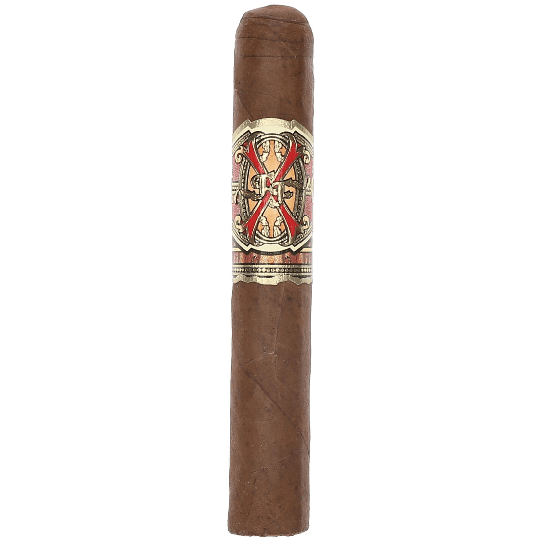 Arturo Fuente Opus X Pussy Cat cigar, Dominican Sun Grown Rosado wrapper, Petit Corona size, full strength, rich spice and cocoa flavors.