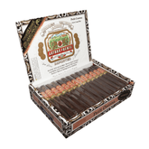 Box of Arturo Fuente Petit Corona Maduro cigars, 25 count, from Dominican Republic with dark cocoa and espresso notes.