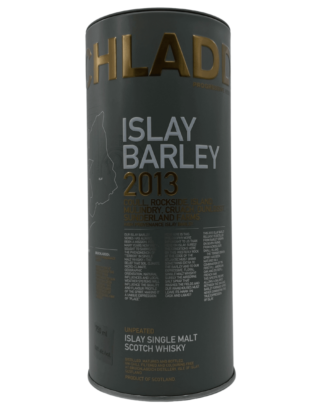 Bruichladdich Islay Barley 2013 Single Malt Scotch Whisky 750ml packaging front view