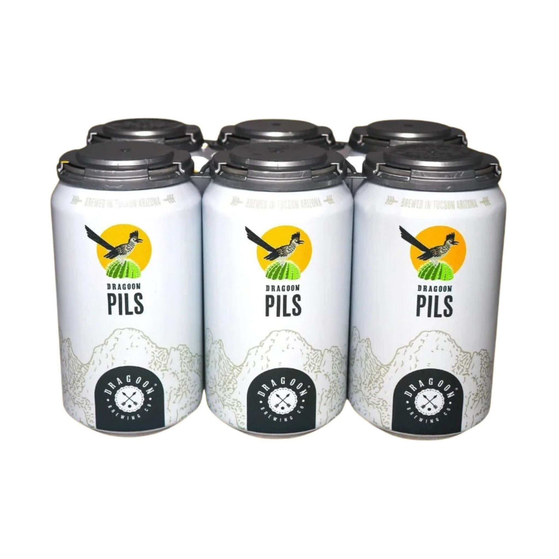 Dragoon Pils 6 pack of 12oz cans from Dragoon Brewing Company, German-style pilsner with crisp malt and balanced hop bitterness.