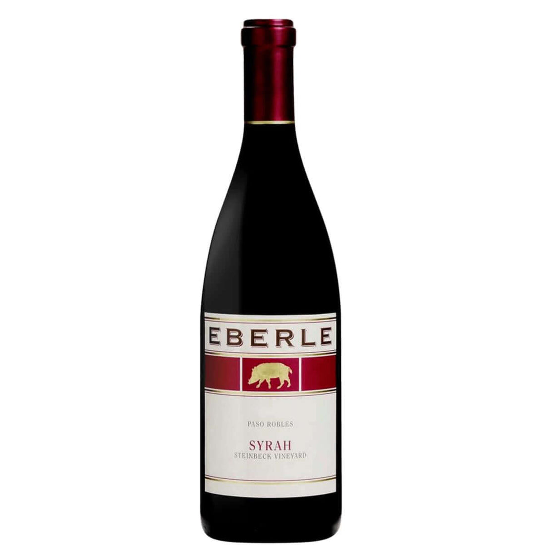 Eberle Syrah Steinbeck Vineyard 2020 750ml wine bottle, Paso Robles, rich blackberry and blueberry bouquet.