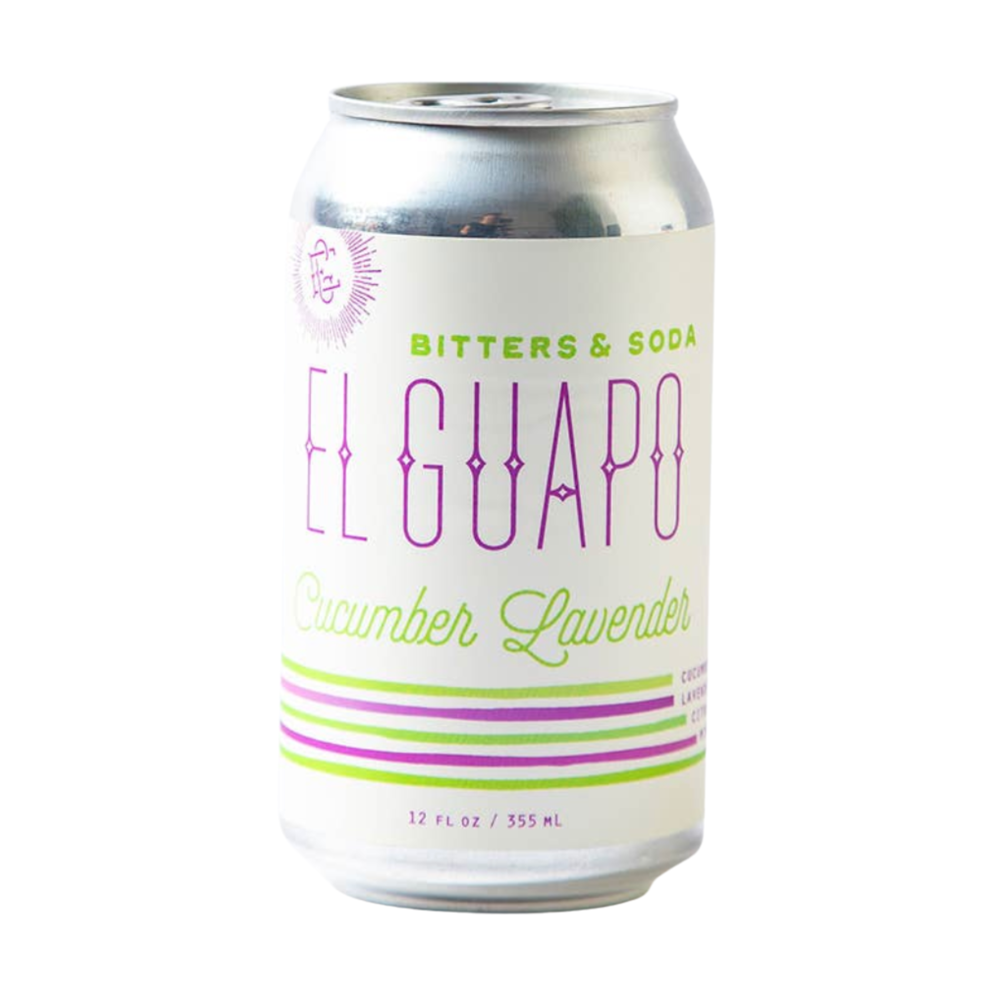 El Guapo Bitters &amp; Soda Cucumber Lavender 12oz CAN