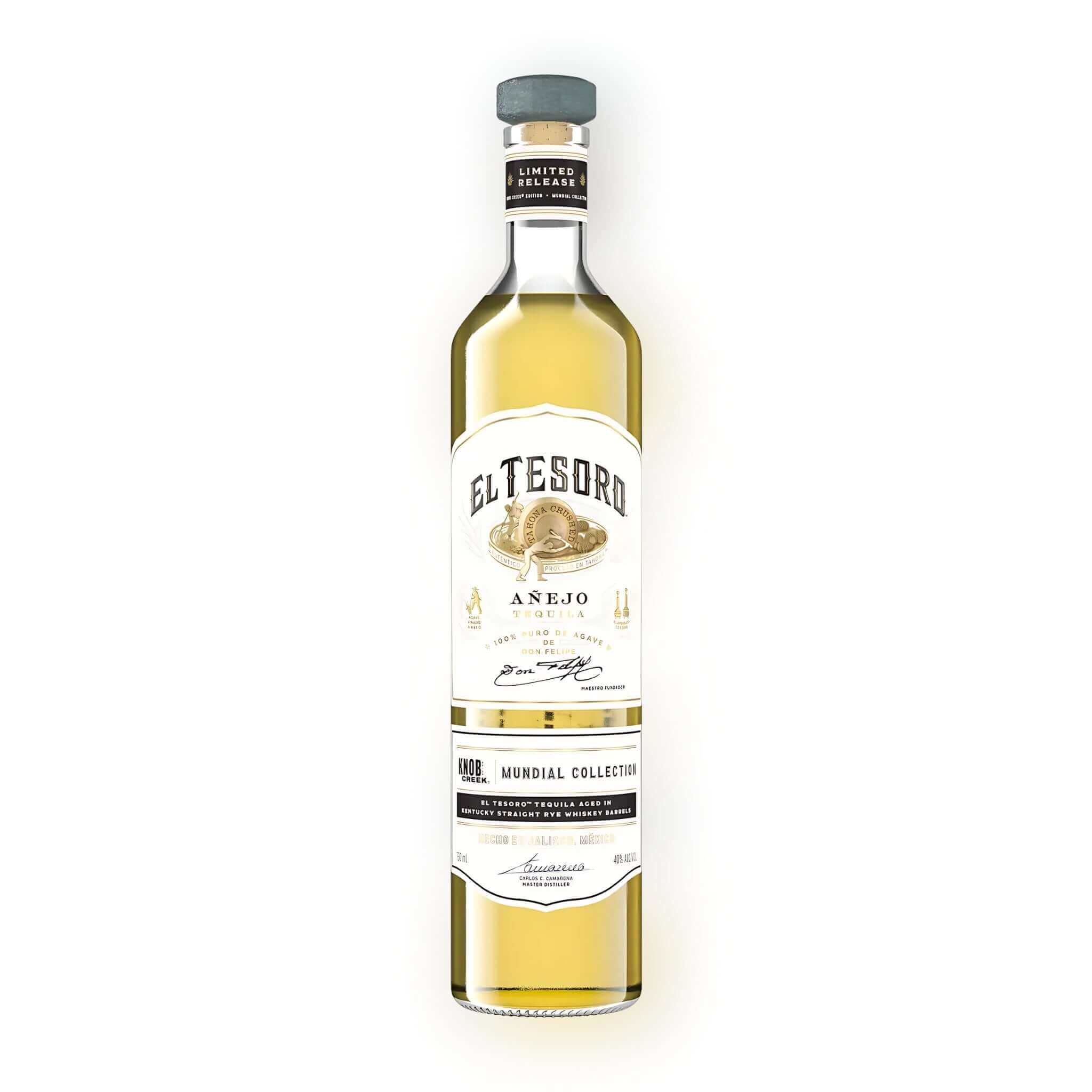 El Tesoro Añejo Mundial Knob Creek 750ml Limited Edition Tequila Bottle
