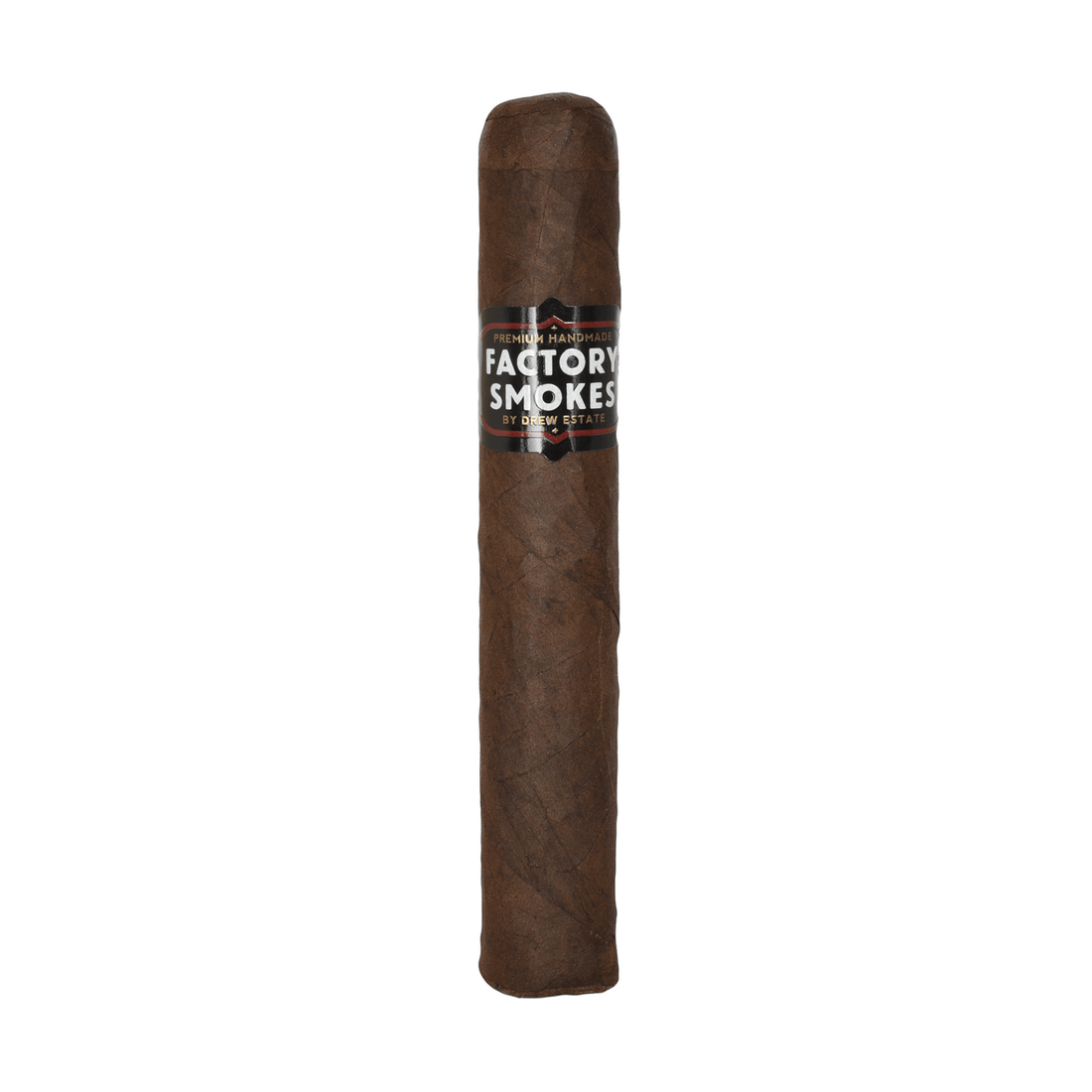 Factory Smokes Maduro Gordito cigar with dark wrapper by Drew Estate.