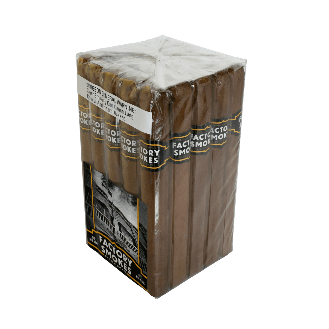 Factory Smokes Shade Churchill 25ct Bundle, Ecuadorian Connecticut Shade wrapper, mild flavor, 7x50 size, Nicaraguan origin.