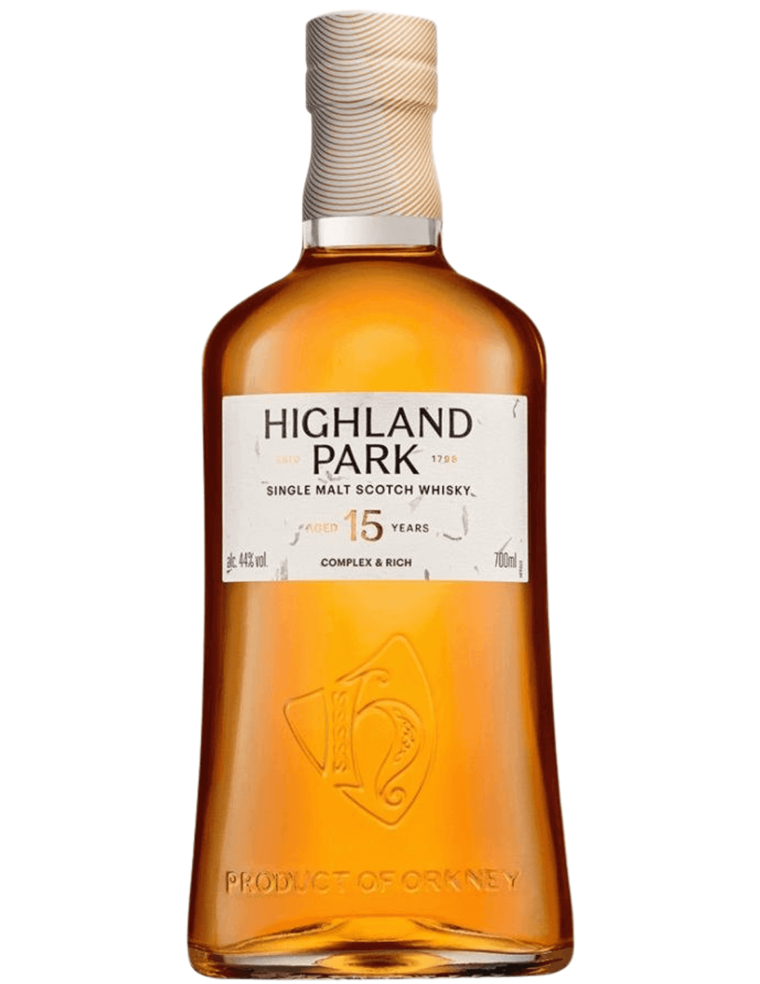 Highland Park 15 Year Old Viking Heart Single Malt Scotch Whisky, 750ml bottle, Orkney Islands, Scotland.