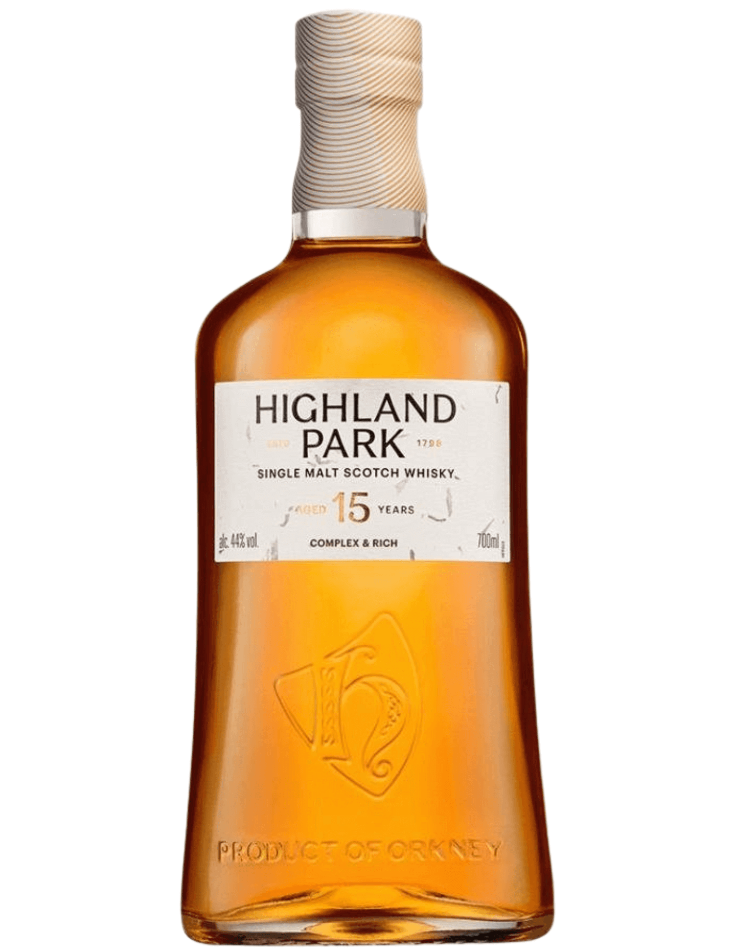 Highland Park 15 Year Old Viking Heart Single Malt Scotch Whisky, 750ml bottle, Orkney Islands, Scotland.