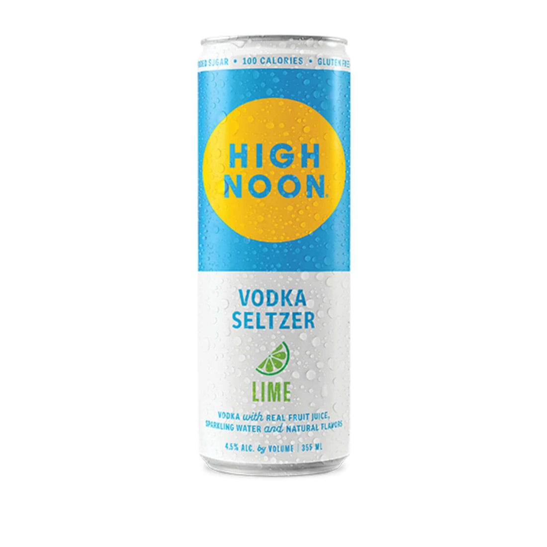 High Noon Sun Sips Lime Hard Seltzer 12oz can, crisp and refreshing drink with natural lime flavor, by High Noon Spirits Company.