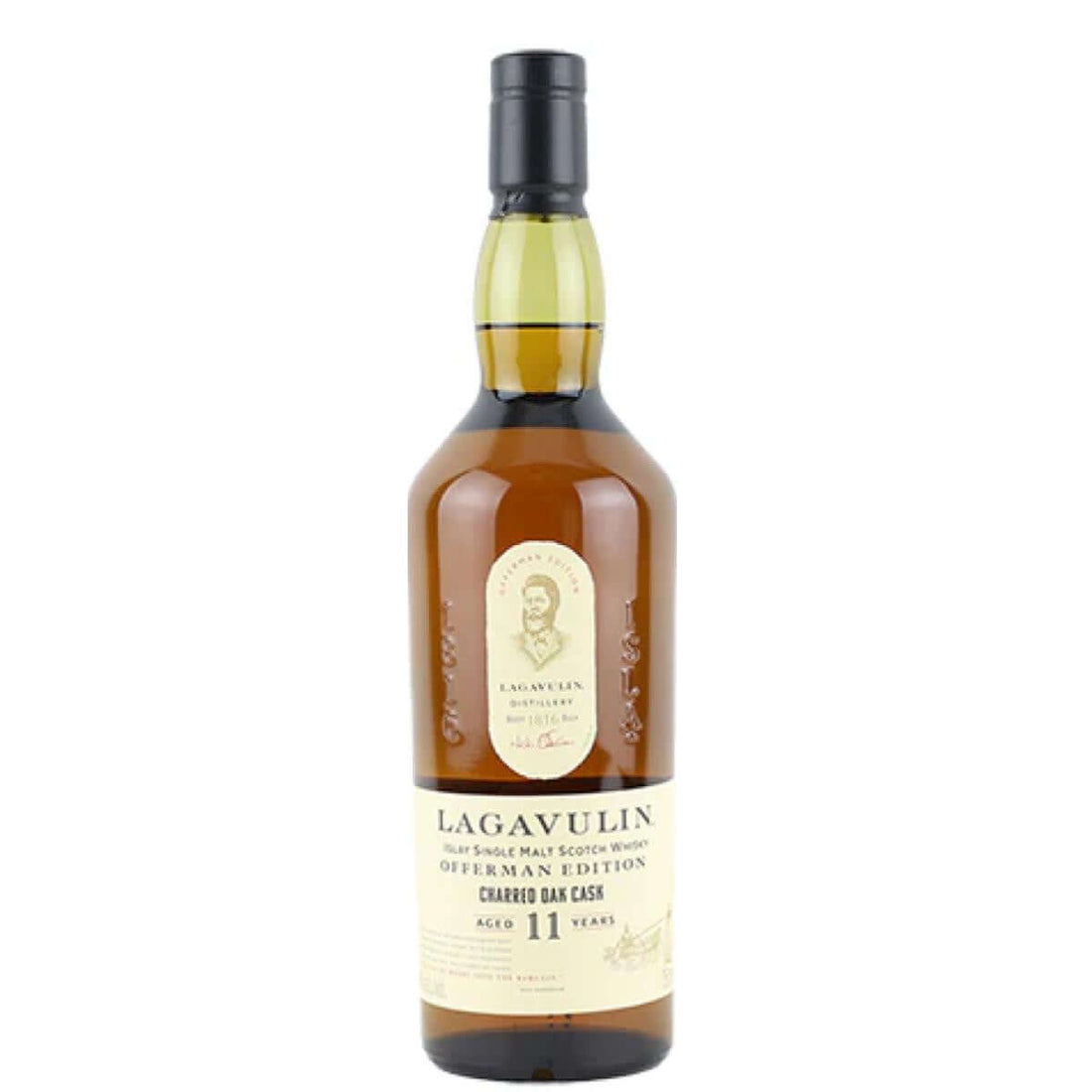 Lagavulin 11-Year-Old Offerman Edition Charred Oak Cask, Islay Single Malt Scotch Whisky, 750ml bottle.