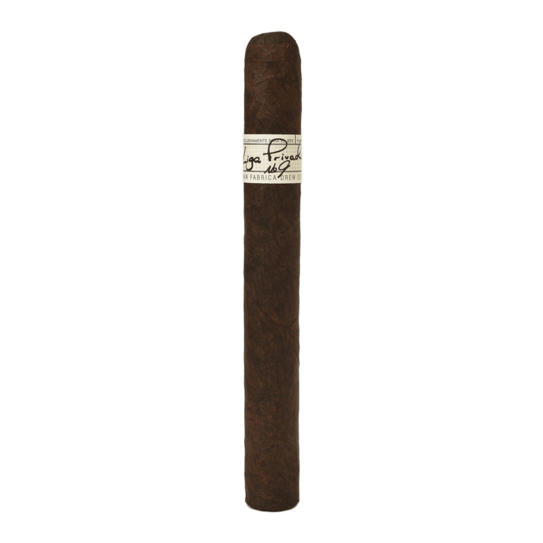 Liga Privada No. 9 Corona Doble cigar featuring Connecticut Broadleaf Oscuro wrapper, offering a full-bodied Nicaraguan experience.