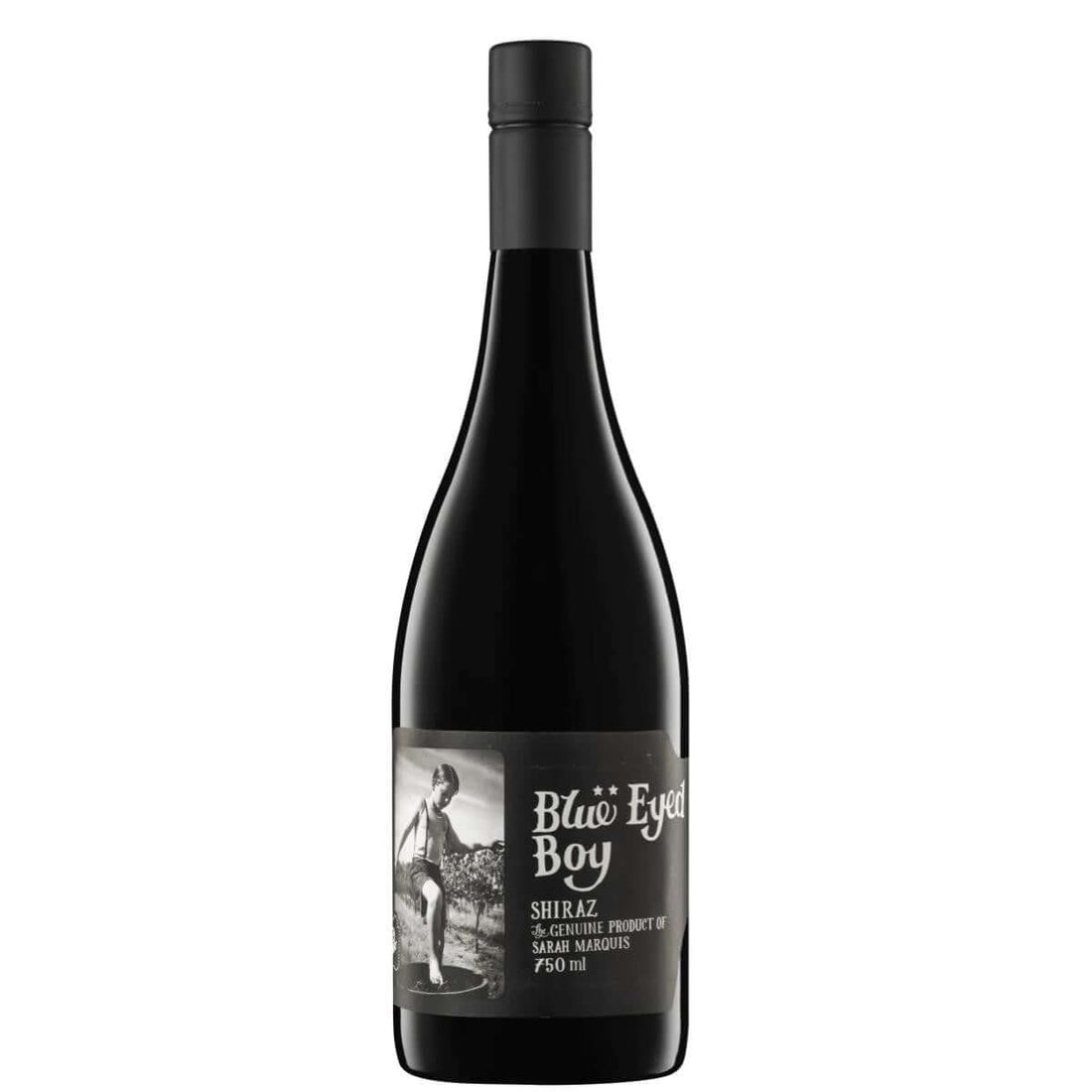 MollyDooker Blue Eyed Boy 2021 Shiraz wine bottle - McLaren Vale, Australia, 750ml, bold full-bodied red, by Sarah and Sparky Marquis.