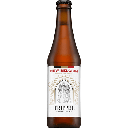 Golden Belgian-style ale with a frothy white head, rich aroma of fruit and spice, and smooth, bubbly finish.