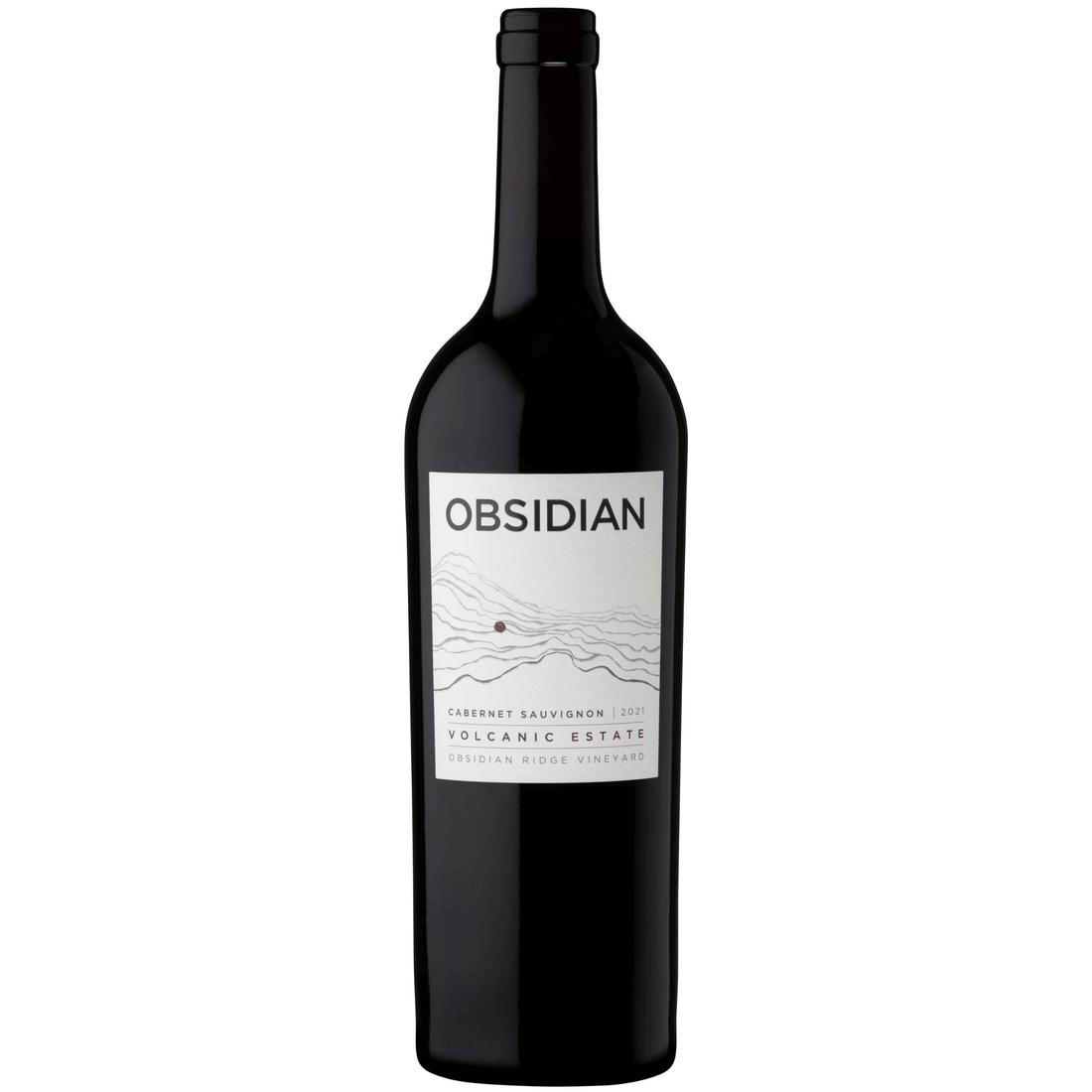 Obsidian Ridge 2021 Cabernet Sauvignon 750ml bottle, Volcanic Estate wine from Lake County, rich aromas of black cherry and plum.