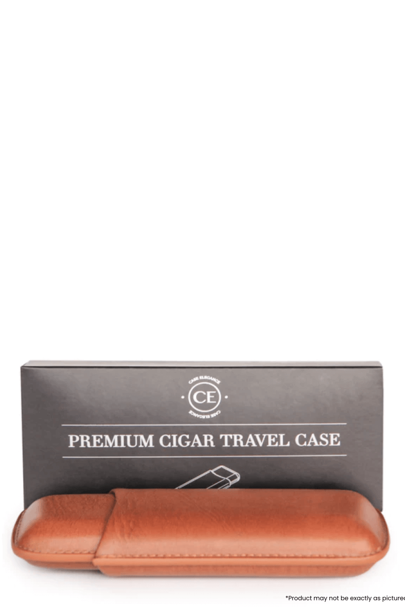 Klaro Two Cigar Travel Case in Chestnut Brown, semi-hard shell for lightweight cigar transport, perfect for humidor drawers.