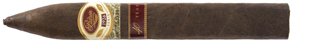 Padrón 1926 No. 40 Maduro cigar, Nicaraguan sun-grown wrapper, box-pressed torpedo shape, full strength, luxury flavors of chocolate and espresso