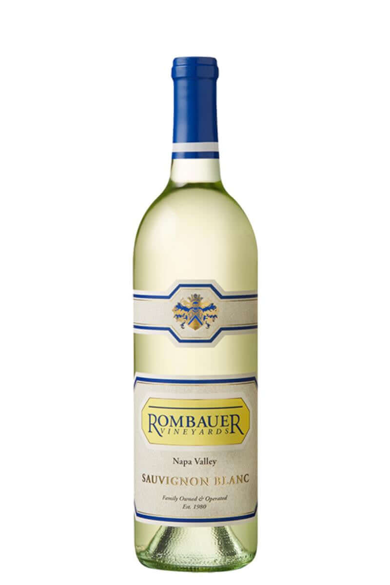 Rombauer Sauvignon Blanc 2023 bottle, Napa Valley, California. Aromas of key lime, mango; fresh palate with grapefruit, pineapple.