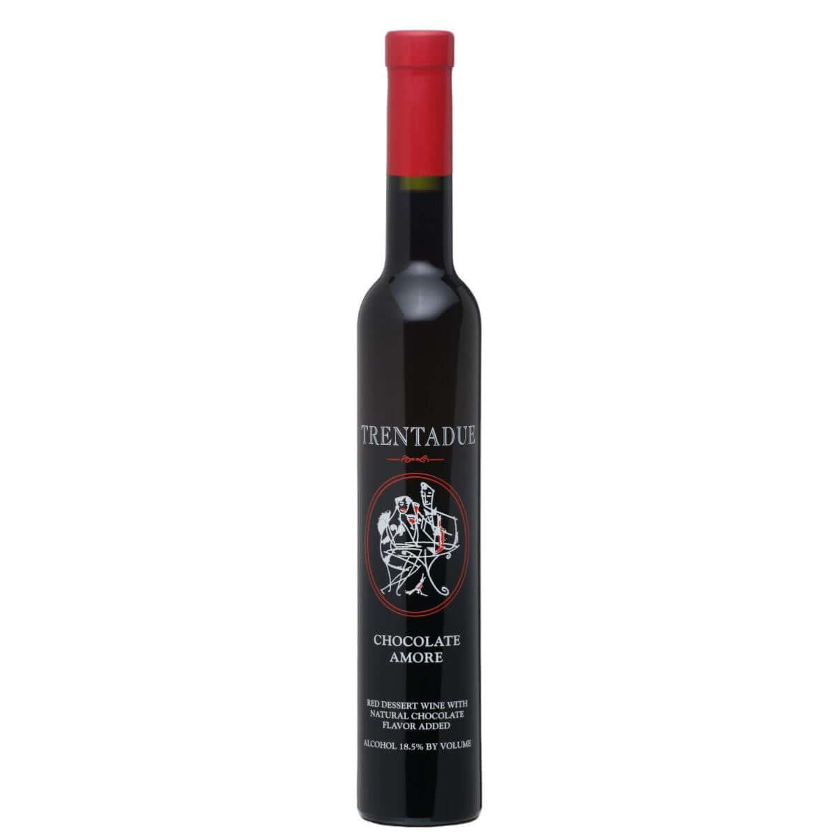 Trentadue Chocolate Amore Port 375ml bottle featuring rich chocolate infused Merlot wine from California, USA.